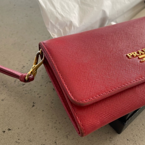 PRADA red saffiano wristlet - Picture 8 of 13